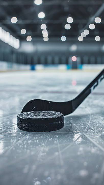 Hockey action on ice